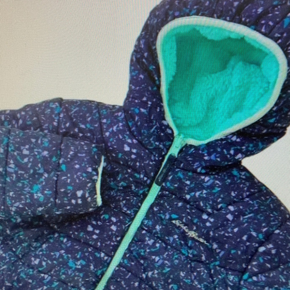 Kids Blue and Green Hooded Jacket